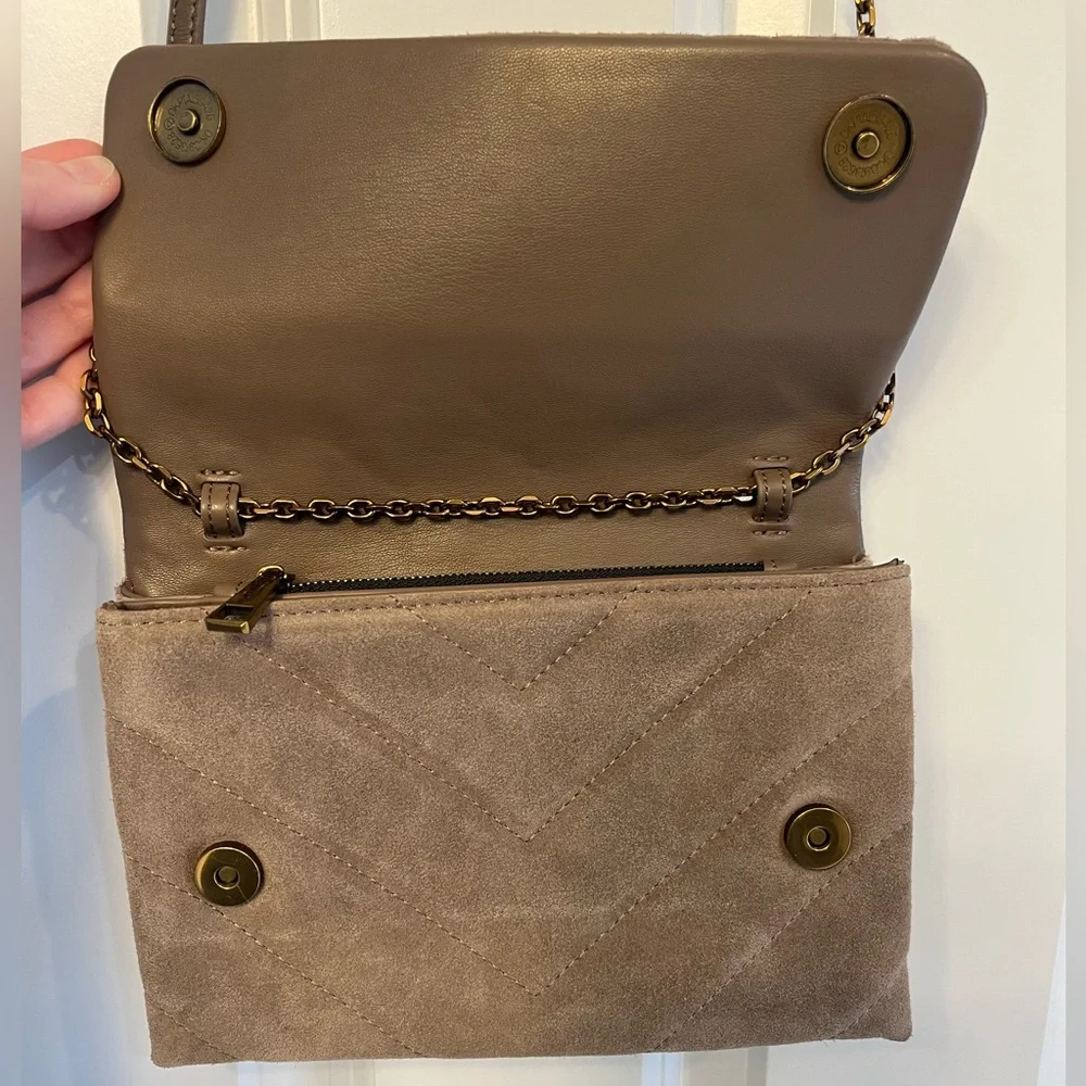 Kurt Geiger Quilted Suede Crossbody Bag - Brown - Picture 3 of 7